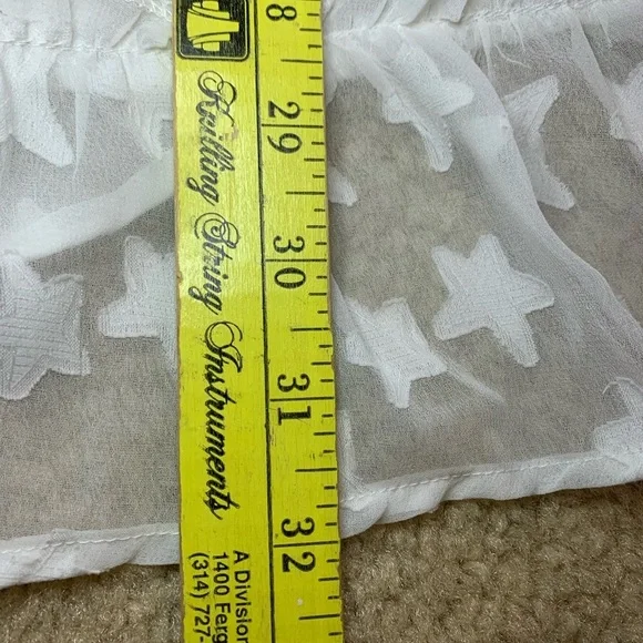 Club Z Collection White Sheer Star Beach Cover- Up - Sz M - Picture 16 of 16